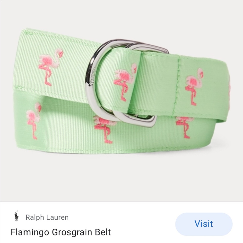 NWT Ralph Lauren Grosgrain Flamingo Girls Belt - Host Pick!